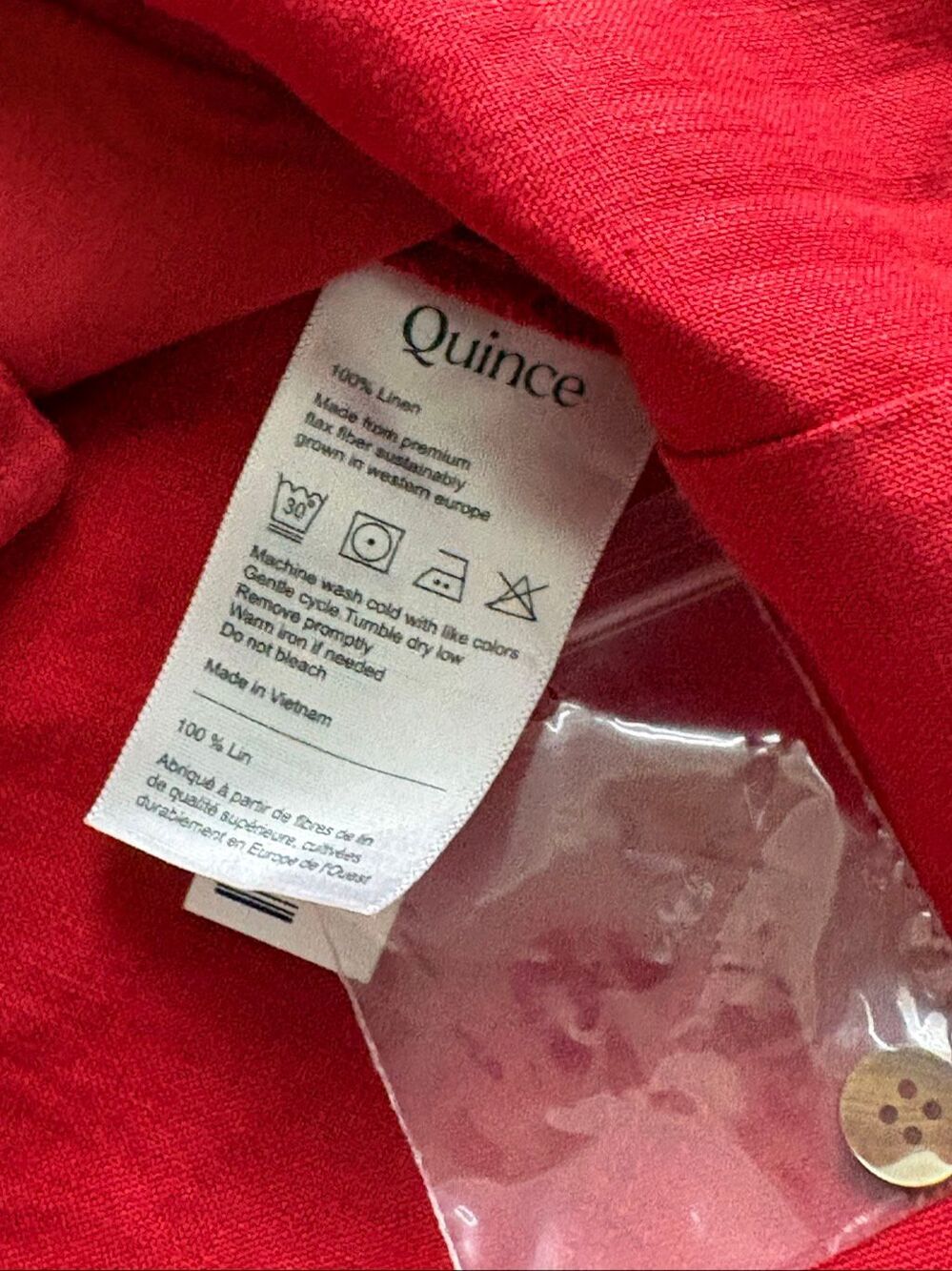 Quince European Linen Sleeveless Swing Dress Size Medium Color Chile Red Pockets - Picture 5 of 5
